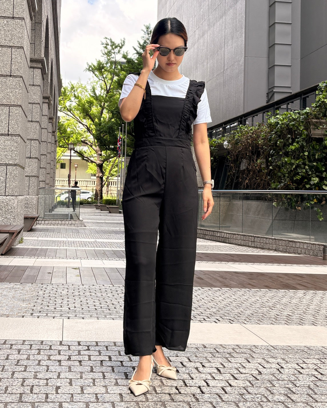 袖フリルオールインワン WOMEN