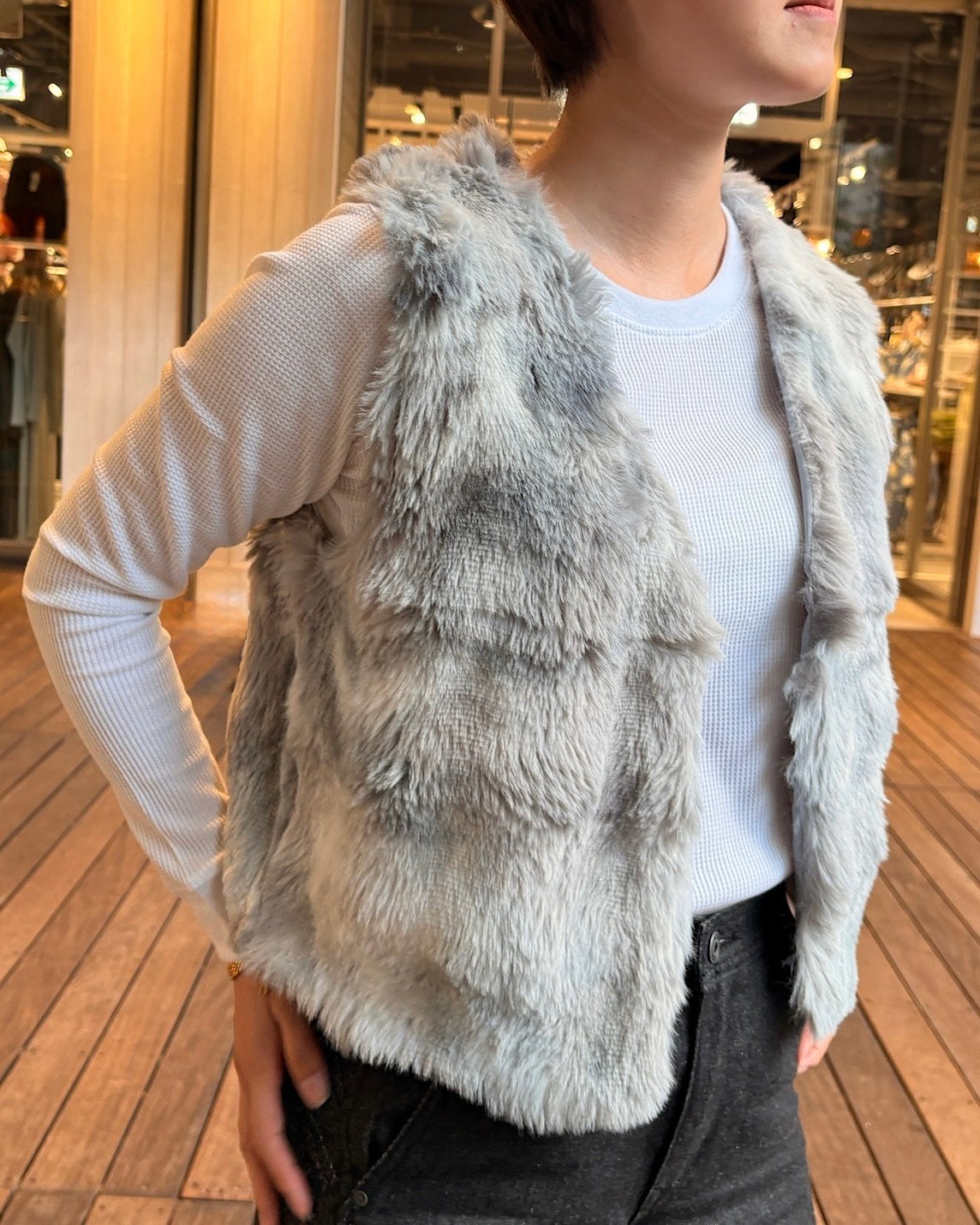WOMEN 165cm グレー/Fサイズ着用