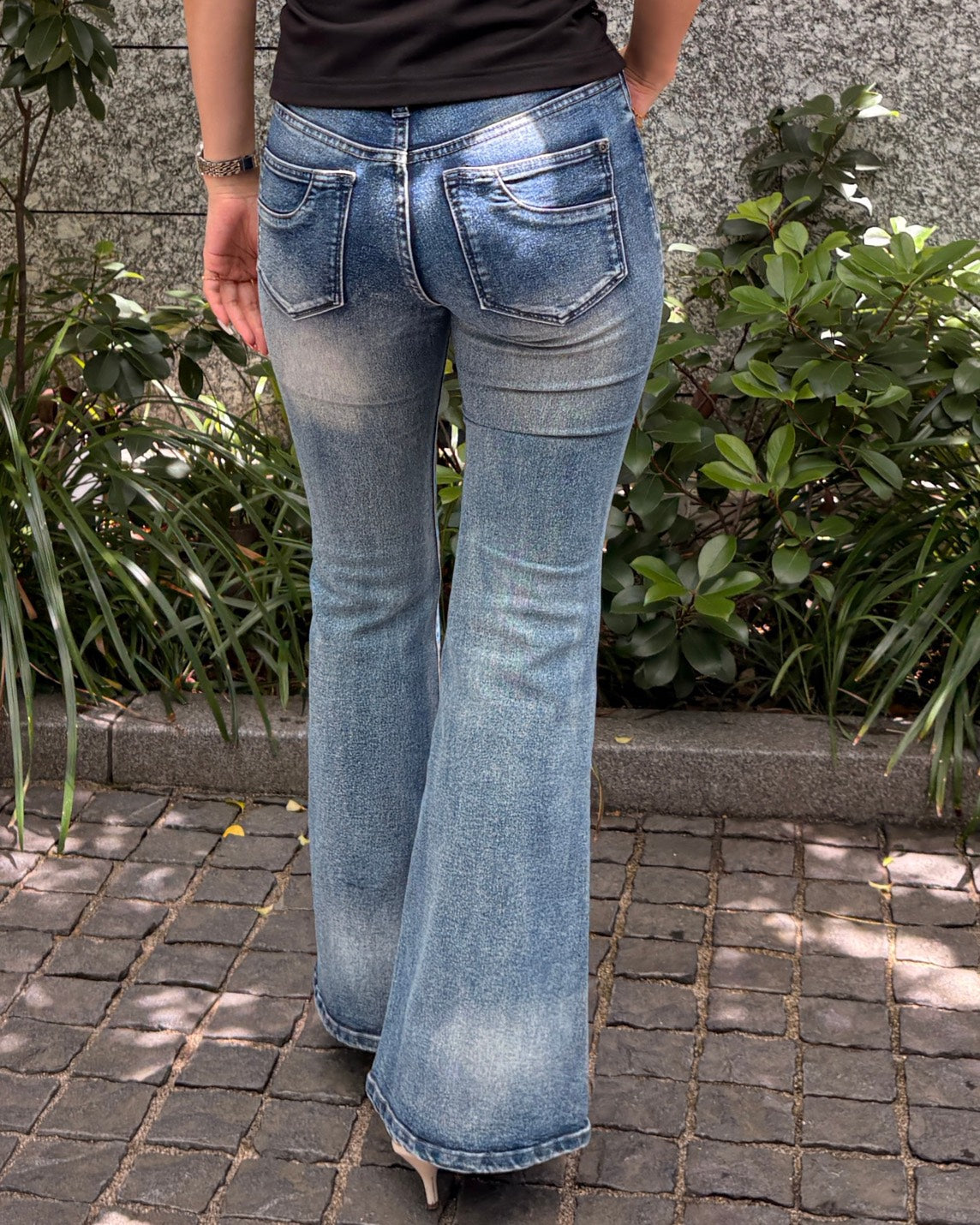 RAINBOW裾フレアーデニムパンツ WOMEN